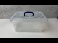 Vcansay 2 Pack of Heavy Duty Clear Storage Bins with Handles