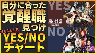 【黒い砂漠Mobile】あなたに合った覚醒職は！？―けろふぇん式YES/NOチャート！アンケートもあるよ！【覚醒職選び】