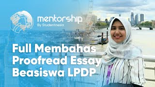 Proofread Essay Beasiswa LPDP 2023 | Anyelir Nielya Mutiara Putri