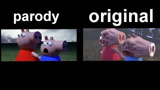 Peppa Pig Movie Finale -  Parody vs Original ( Peppa scary animation )
