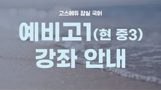 [고스에듀 잠실] 예비고1 국어 강좌안내