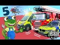 Gecko's Top 5 Emergency Vehicles｜Trucks For Kids｜Gecko's Real Vehicles｜Learning & Educational Videos