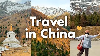 China Travel Vlog 🏔️ Scenic West Sichuan RV Tour, Snowy Mount Siguniang, Golden Autumn Foliage (ep1)