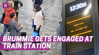 Watch moment man proposes to Birmingham girlfriend at Euston Station