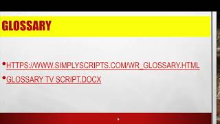 TELEVISION SCRIPT FORMAT