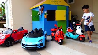 전동차 사세요! 예준이의 가게놀이 전동 자동차 오토바이 조립놀이 Car Toy Video for Kids Power Wheels