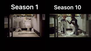 Shameless intro season 1 and 10 side-by-side