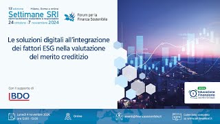 Settimane SRI 2024 | L' integrazione dei fattori ESG nella valutazione del merito creditizio