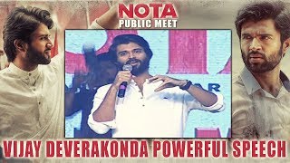 Vijay Deverakonda Powerful Speech @NOTA Vijayawada Public Meet || Vijay Deverakonda || Mehreen