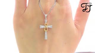 Silver Cross Necklace With Infinity Symbol - FarJary