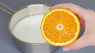 Do you have MILK and ORANGE? Make this quick and delicious dessert | Easy recipe | WITHOUT FLOUR!