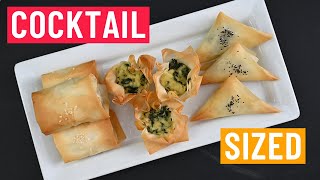 Spinach and feta filo pastry (Parcels / Triangles / Baskets)