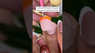 Orange #Frenchtip #toenail #pressons from #amazon viral brand #btartbox click 🔗 in bio 2 🛍️