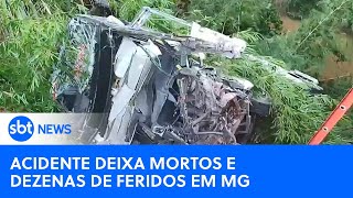 Seis pessoas morrem e 26 ficam feridas em acidente entre ônibus e carro em Minas Gerais | SBT News