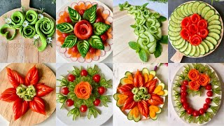 10 Stunning Salad Garnish Ideas✨Using Fresh Veggies | Creative Veggie Decorations🌿 TUTORIALS 🌹