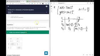 Homework 21.1 Introduction to Parametric Equations