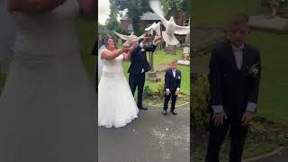 Dove release at wedding