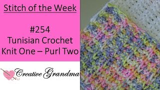 Stitch of the Week # 254 Tunisian CROCHET Knit One Purl Two Crochet Pattern