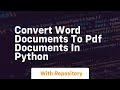 Convert word documents to pdf documents in python