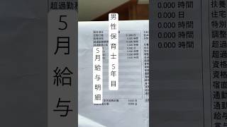 保育士5年目の給料　平成27年5月　#shorts #short #給与明細　#保育士　#社会福祉士