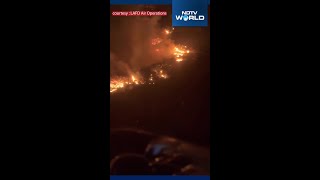 LA Fire | Helicopter Footage Captures Flames Engulfing California's Santa Monica Mountains