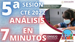 CEAA Resumen Quinta Sesión Consejo Técnico Escolar CTE 25 Marzo 2022 Preescolar Primaria Secundaria