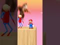 Mario and Spider Baldi Cliff Jump Giant Bowser | Tua ngược mọi thứ | Upside Down #tuanguocmoithu