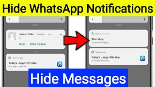 How To Hide Whatsapp Message Content | how to hide notification on whatsapp | whatsapp