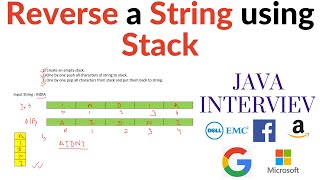 Reverse String Using Stack data structure | java