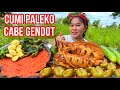 MUKBANG CUMI PALEKO CABE GENDOT‼️ SAMBAL ULEK LALAP JENGKOL MUDA.. 👍