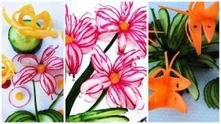 Super Salad Decoration Ideas - Vegetable Flower Plate Decoration