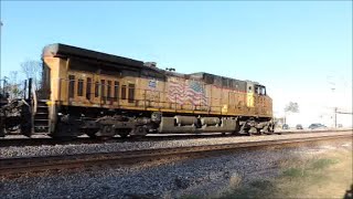 UP engine 5885 with 4814 leads a intermodal train through Dixon IL