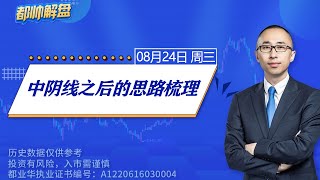 中阴线之后的思路梳理 | A股2022.08.24周三解盘 | 上证指数股票行情分析 | 都业华每日解盘 | #缠中说禅 | 中枢理论 #技术面分析