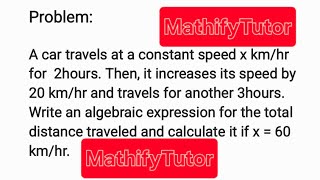 Algebra Challenge: Solve for Distance with Speed Changes | Fun Math Problem Tutorial