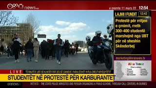 LIVE/ Studentët e Universitet Bujqësor të Kamzës protestë në Tiranë