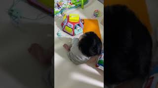 【生後9ヶ月】パパの真似をする息子👶よく見てますね😁