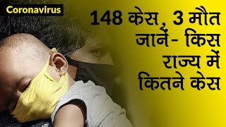 Coronavirus India: 148 केस जानें- किस राज्य में कितने केस | State-wise total no. of confirmed cases