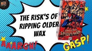 Box opening gone wrong, 1994 Fleer Amazing Spider-Man the risks of opening old wax.