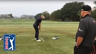 Walking the range at The Honda Classic in Round 2