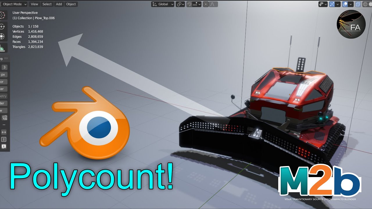 M2b Polycount Display In Blender 2 90 Youtube