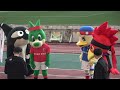 fujifilm super cup 2022 jリーグマスコット運動会 レディアさん 1回目のリレーのアンカーを務める