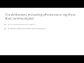 Five deliberately misleading affordances or signifiers - Intro to the Design of Everyday Things