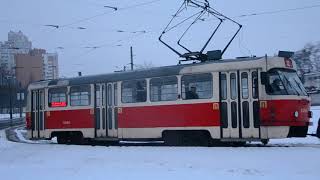 Киев. 22 трамвай (вид с кабины) 2018 год/ Kiev. 22 tram (view cab) 2018