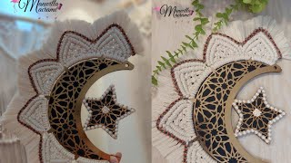 أسهل هلال مكرميه /  تعليم للمبتدئين/منال المواردي  /macrame