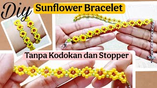 Gelang Bunga Matahari dari Manik-manik | Sunflower Beads Bracelet