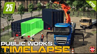 🚧 Transporting \u0026 Placing Large Shipping Containers On Construction Site ⭐ FS25 Zielonka Public Works