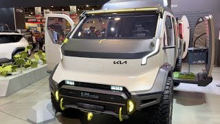 Introducing the 2025 Kia all-electric camping concept vehicle's, the PV5 WKNDR and EV9 ADVNTR