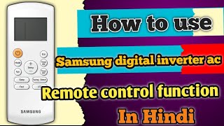 How to use samsung digital inverter ac  remote control function demo in hindi