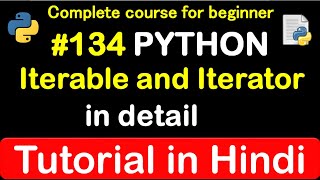 #134 how iterable and iterator work in python // Complete Python tutorial(2020)