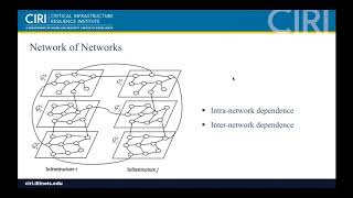 CIRI Webinar: Dynamic Resiliency Modeling and Planning for Interdependent Critical Infrastructures